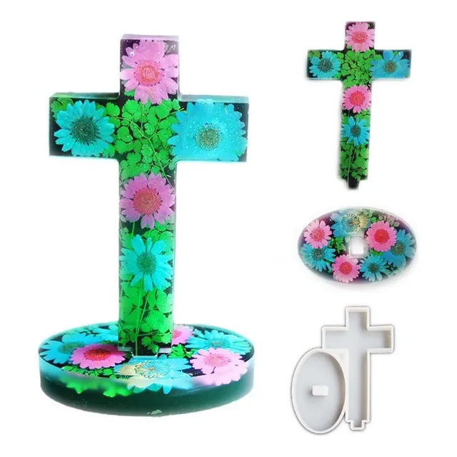 Molde De Silicona En Forma De Cruz, Vela En Forma De Rosa