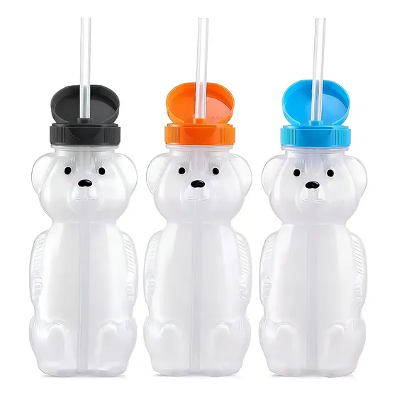 Vaso Entrenador De Oso Popote Alimentacion Complementaria 3p