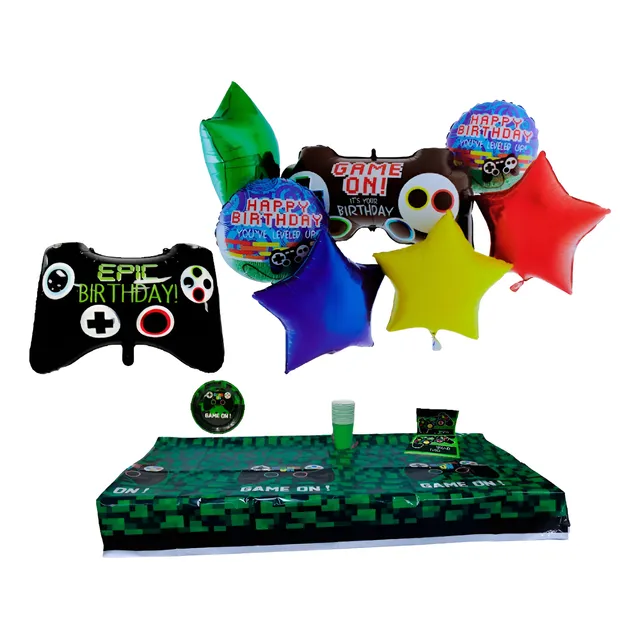 Fiesta Infantil Video Juegos Kit Decoracion Todo En Uno