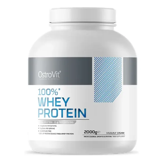 Proteina 100% Whey Protein 2000g 66 Sv Hazelnut - Ostrovit Sabor Hazelnut Cream