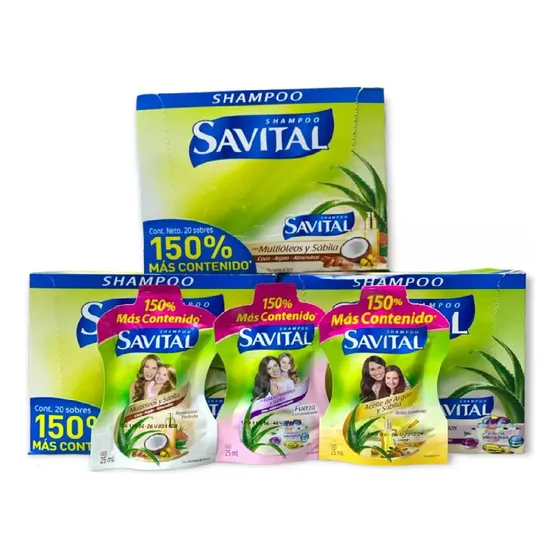 Shampoo Savital 20 Sobres De 25 Ml