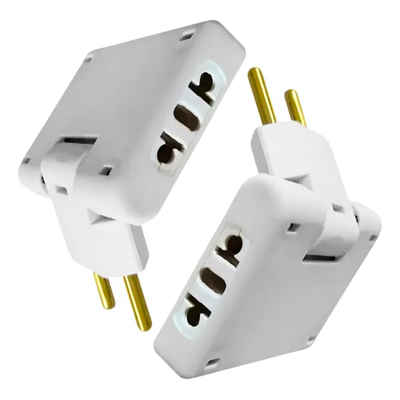 Adaptador Para Pino Chato 20a 10a Articulado Bivolt Kit 02un