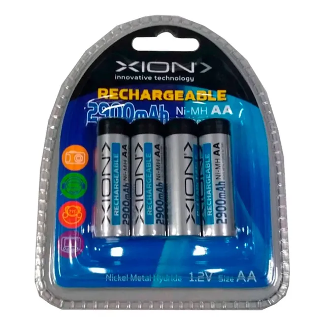 Pilas Recargables Xion Aa 2900mah X4 Nnet