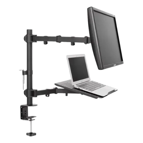 Soporte Brazo Doble Para Monitor Y Notebook De Escritorio