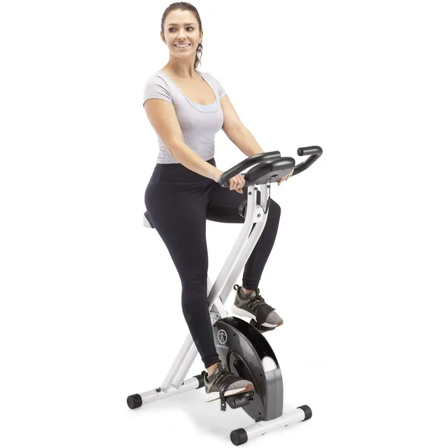 Bicicleta De Ejercicio Cardio Estatica Plegable Marcy Blanco
