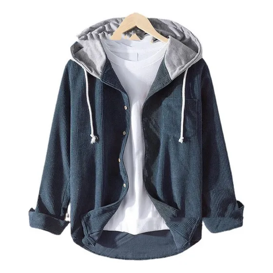 Nueva Ropa Para Hombre De Otoño E Invierno, Camisa De Manga Larga De Pana A La Moda Europea Y Americana