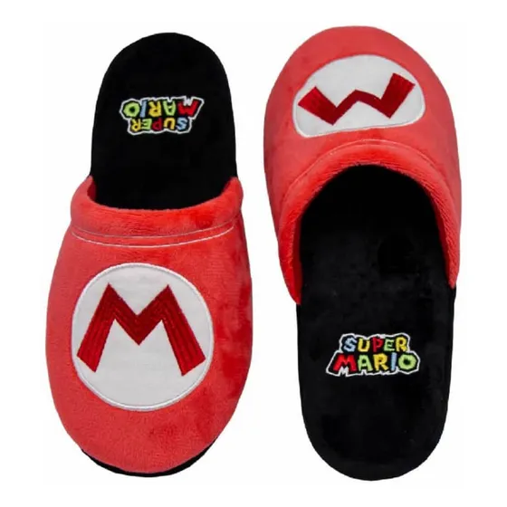 Chinelo De Quarto Pantufa Mario Bros Logo Oficial Moda Geek