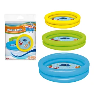 Piscina Infantil Inflåvel 2 Anéis 28 Litros Fundo Estampado Piscina Infantil Inflåvel 2 Anéis 28 Litros Fundo Estampado