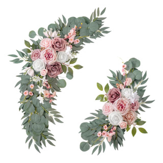 2 Piezas De Arco De Boda Con Flores Para Decoración De 2 Piezas De Arco De Boda Con Flores Para Decoración De