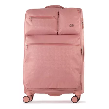 Cloe- Maleta Med 24 P/documentar Textil Estampado Monograma Color Rosa