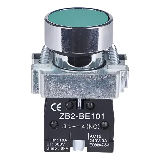 Boton Pulsador Push 22mm Verde Rasante Botonera Industrial 