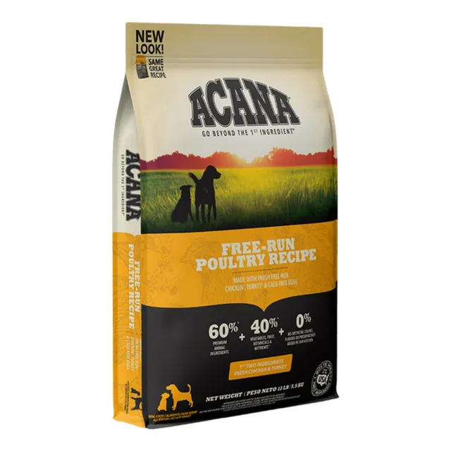 Alimento Acana Free-Run Poultry Formula para perros todas las edades de raza grande sabor mix de 11 kg