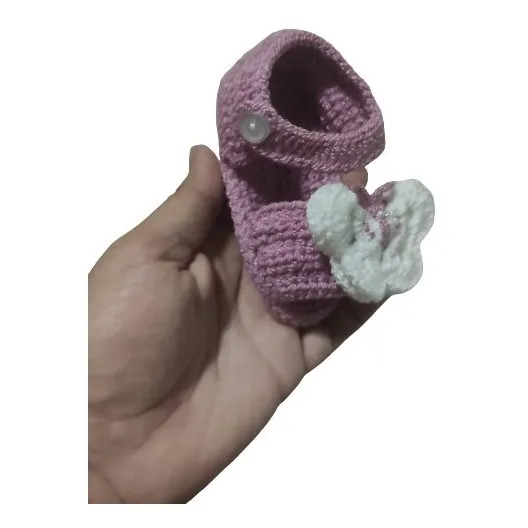 Sandalia Con Cintillo Crochet, Morado, Bebe Niña, 4 A 6m