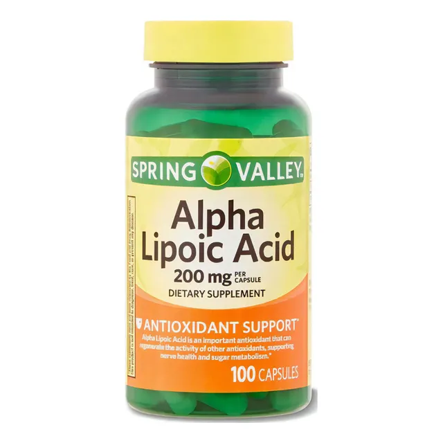 Antioxidante Acido Alfa Lipoico 100c 200mg Alpha Lipoic Acid Sabor Neutro
