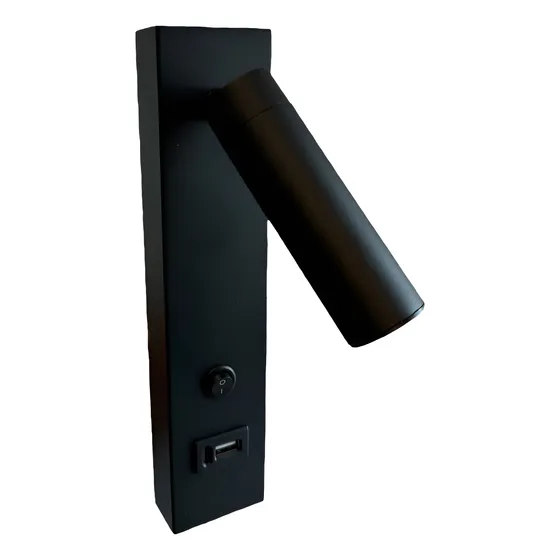 Luminaria Pared Led Con Usb Lectura Dormitorio Portatil