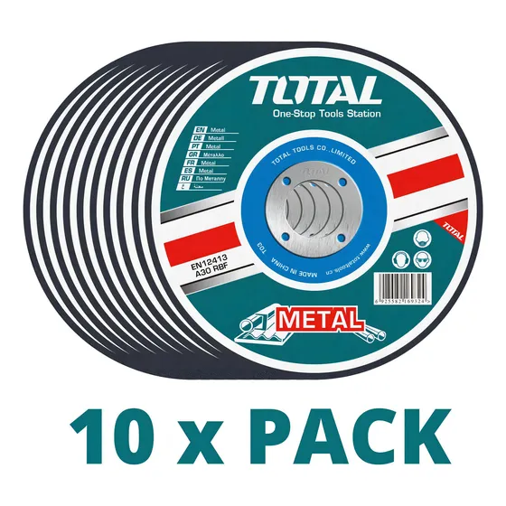 Disco Corte Metal Total 115mm (4.1/2) 3.0mm Amoladora - 10un Color Turquesa