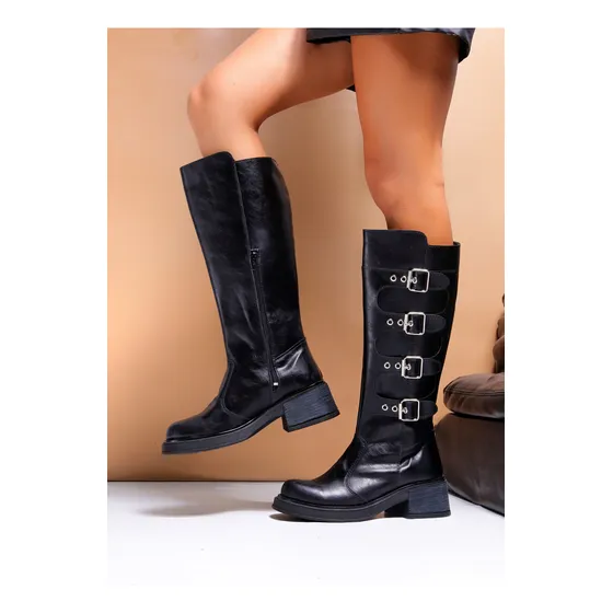 Botas Hebillas Timothea 25006500 Mujer Borcegos  Alta Taco