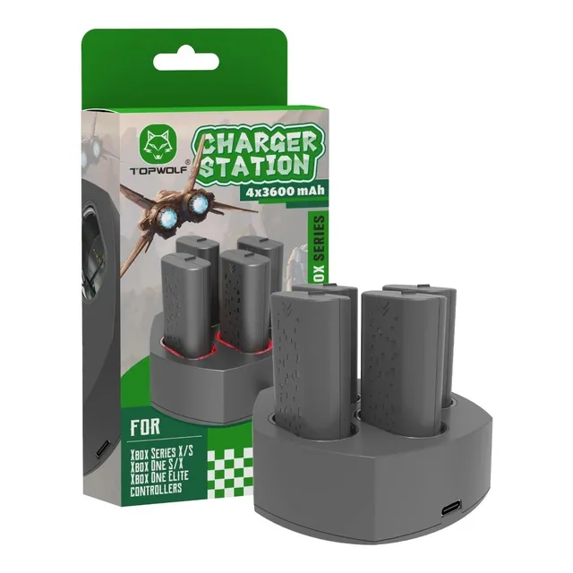 Cargador Y 4 Baterias 3600 Para Xbox One Todos Series Todos
