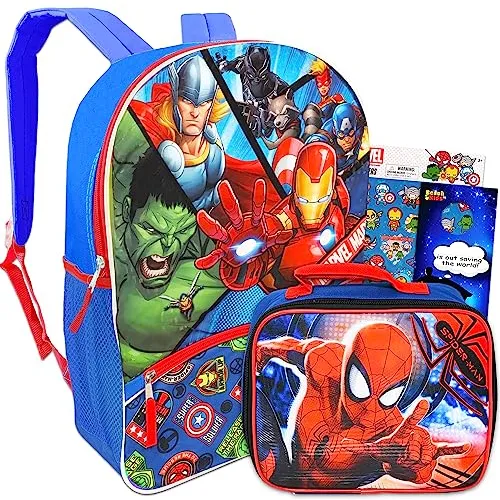 Mochila De Marvel Avengers Y Caja De Almuerzo Para Rg9wi