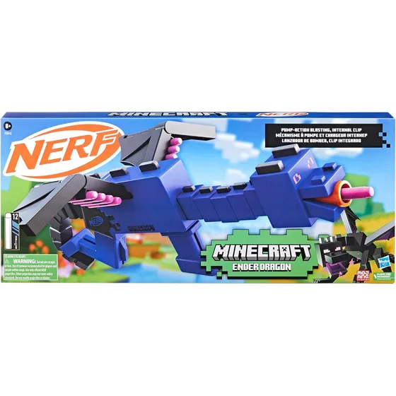 Nerf Lanzador De Dardos Minecraft Ender Dragon ( 12 Dardos)