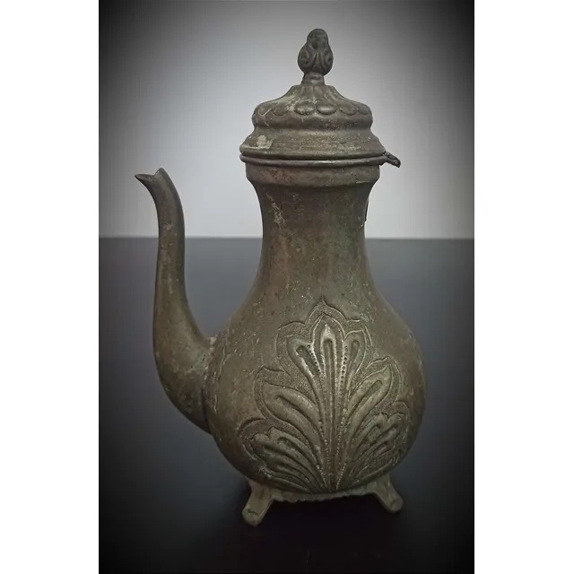 Antigua Tetera Cafetera Victoriana Metalica Siglo Xix Oferta