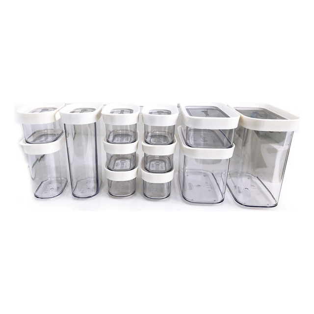 Kit Conjunto De 12 Potes Herméticos Mantimentos E Temperos Kit Conjunto De 12 Potes Herméticos Mantimentos E Temperos