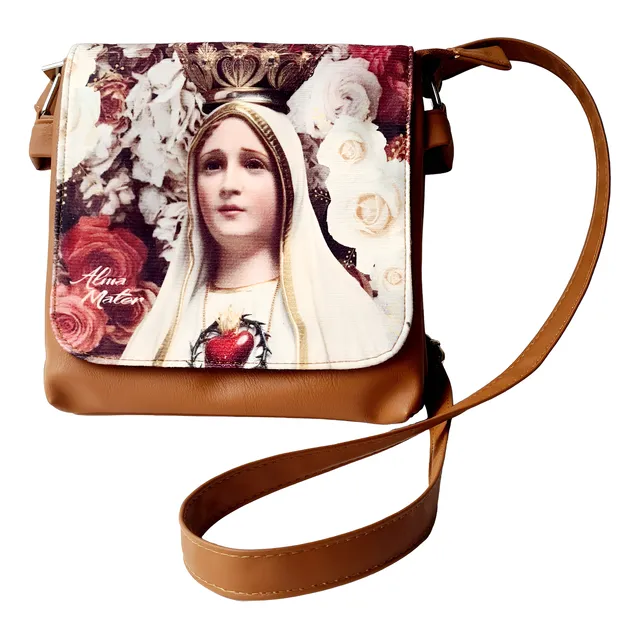 Bolso Virgencita Pequeño Doble Espacio Tapa Virgen D Fátima
