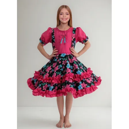 Vestido Huasa Chinita Traje Típico Niñas 3 A 12