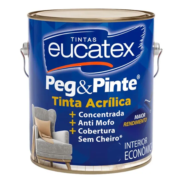 Tinta Eucatex Acrilica Pintura Parede Peg E Pinte 3,6l Cores