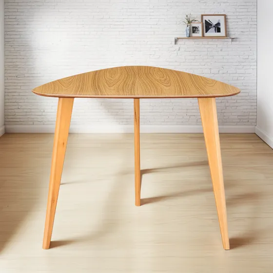 Mesa De Madeira Trion De 90cm Na Cor Freijó Triangular