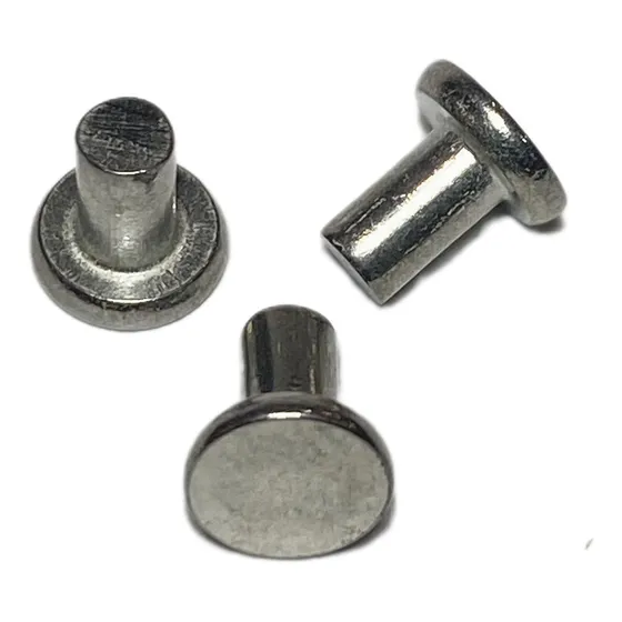 Remache Hierro Estañado Nº6 (3x5mm) Golpe Macizo X 500 Unid