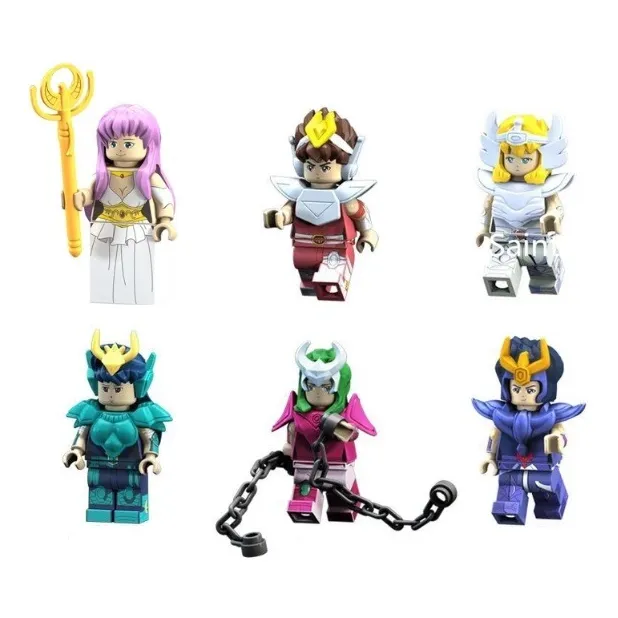 6 Mini Figuras Muñecos Caballeros Del Zodiaco Saint Seiya
