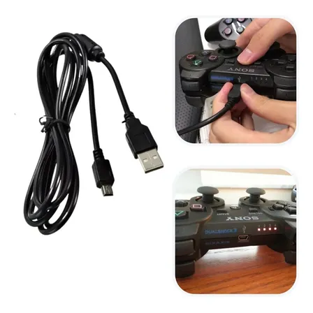 Carregador Compatível Ps3 Cabo Turbo Carga Rápida Da Bateria