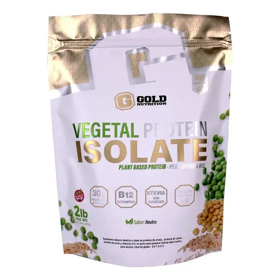 Vegetal Protein Isolate 2lbs 100% B12 Gold Nutrition Vegan  Sabor Neutro