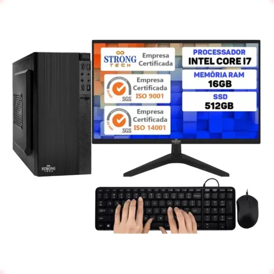 Pc Computador Completo I7 16gb Ssd 512gb Mon 17 Strong Tech
