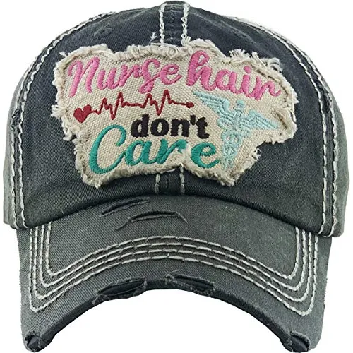 Sombrero De Parche Angustiado - El Pelo De Enfermera Fnwwh