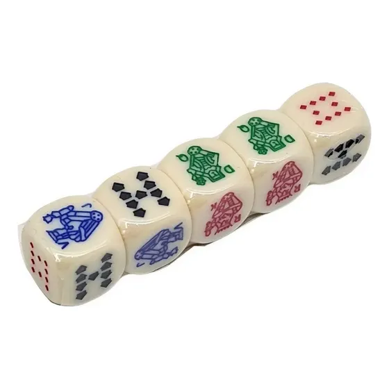 Set 5 Dados Para Poker Juego De Mesa Casino 16 Mm
