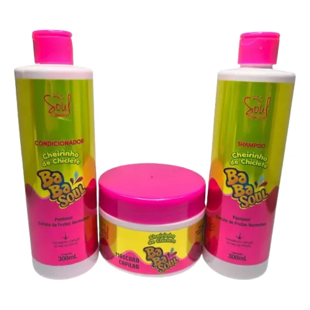 Kit Cheirinho Babalu Shampoo Condicionador Mascara Capilar 