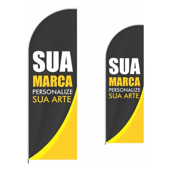 Wind Banner Personalizado Somente Tecido 2m Dupla Face
