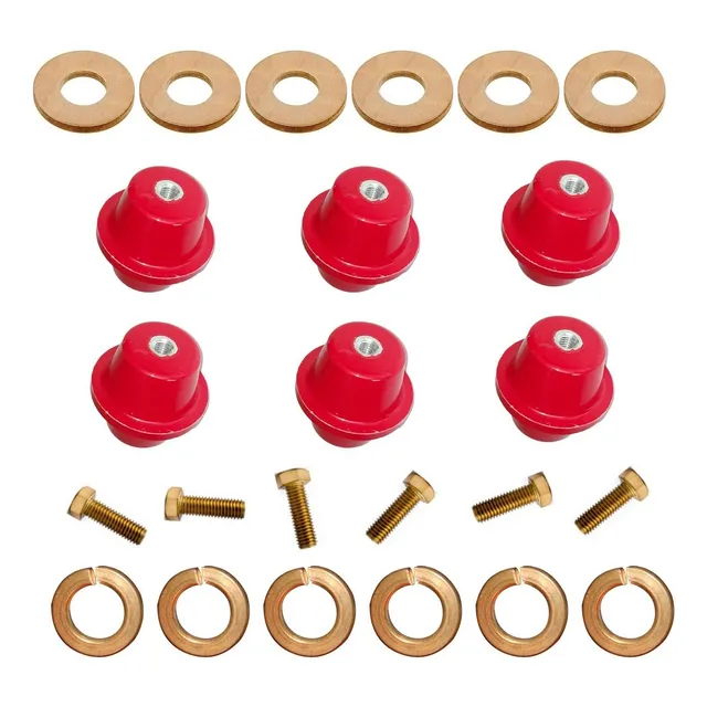 6pz Aislador Barra Tierra Tipo Manzana 3200v 3/8 Tornillo