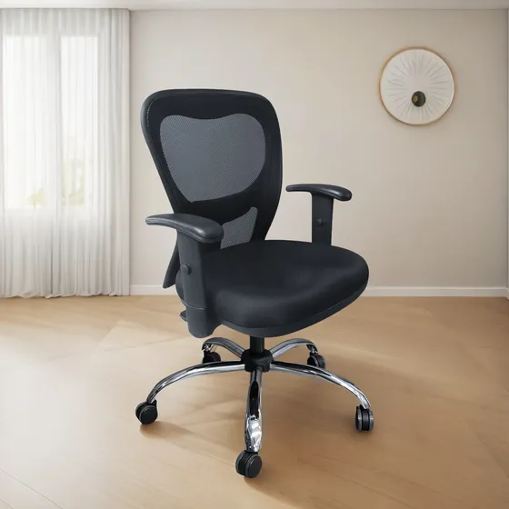 Sillón Ergonomico Citiz Cromado Sin Cabezal Y Brazos Regulables Tela Red Mesh + Envio Gratis