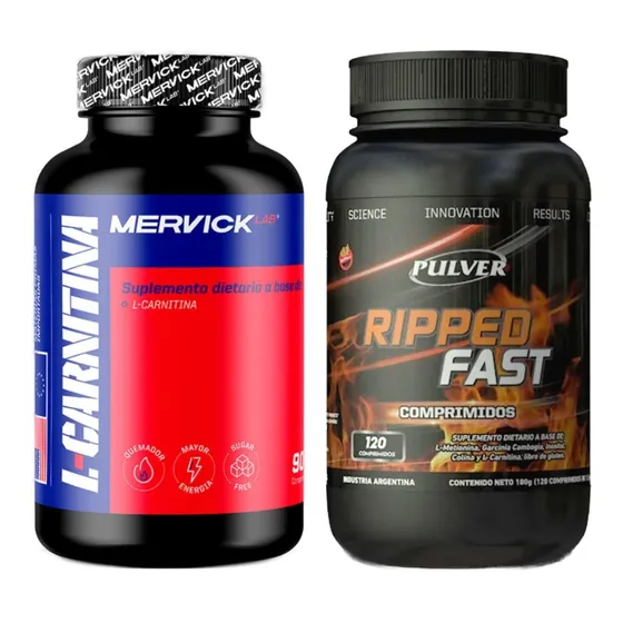 Quemador Ripped Fast Pulver 120 Tabs + L Carnitina Mervick
