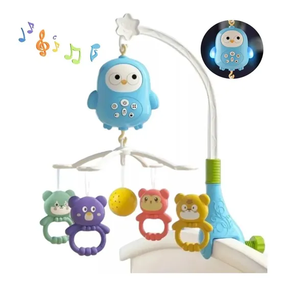 Movil Cunero Musical Bebe Con Control Luz Y Musica 4085 Love
