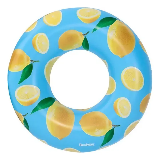 Salvavidas Inflable Azul Diseño De Limón Con Olor 119 Cm