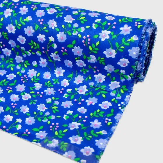 Tela Roma Estampada Mar De Primavera 150 Cm, Rollo 30 M Azul Estampado De Mar De Primavera