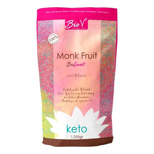 Monk Fruit Blend 1200g Endulzante Natural Sin Gluten Vegano Bio V