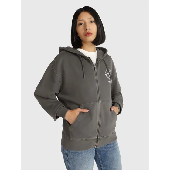 Sudadera Gris Con Palmeras Estampadas De Mujer Tommy Jeans