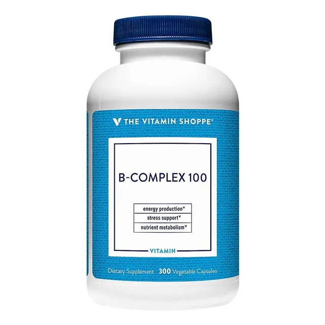 Complejo B 100 The Vitamin Shoppe 300 Cápsulas Vegetales Sin Sabor