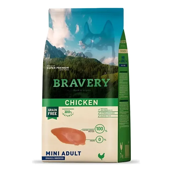 Bravery Pollo Mini Adulto Raza Pequeña 2 Kg | Cuotas sin interés