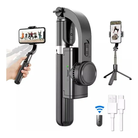 Estabilizador Celular L08 Com Tripé E 360 Graus